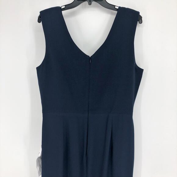 DRESS THE POPULATION Sandra Trumpet Gown XXL 14 Midnight Blue Crepe Dress NWT - Picture 7 of 11